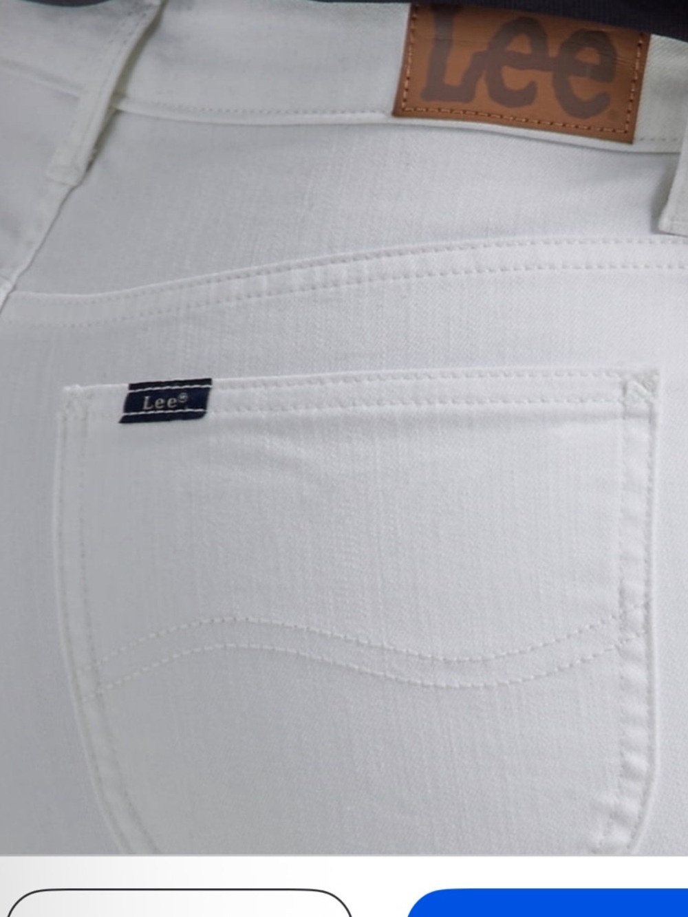 Lee White Cuffed Mid-Rise Jean Shorts - Picture 5 of 8